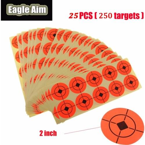 Target Shooting Paper 1.57 / 2 Inch x 250Pcs Orange Florescent Self-Adhesive Round Patches Paper Target For paintball
