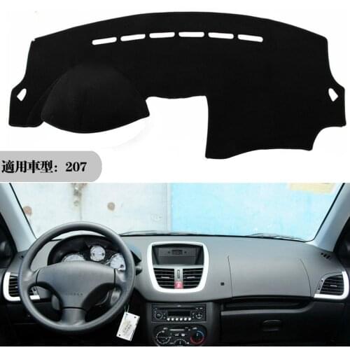 For Peugeot 207 206+ Auto Dashboard Cover Dashmat Mat Pad Anti-UV Sun Shade Instrument Protective Carpet Car Styling Accessories