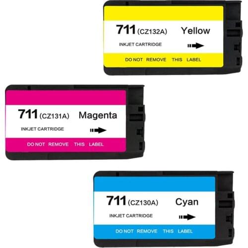 3 Color compatible for HP 711 Ink Cartridges HP711 DesignJet T520 T120 For HP T120 T520 Printer ink cartridge