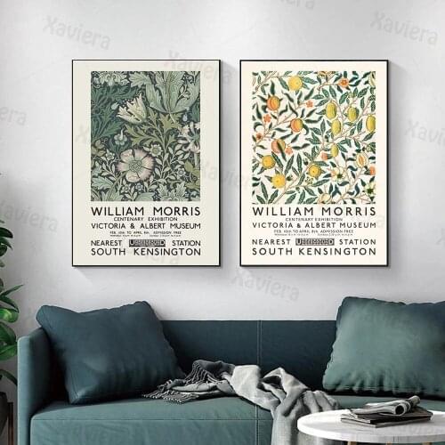 William Morris Canvas Painting Victoria and Albert Floral Nordic Art Poster Plant Canvas Painting Decor Exhibition Room Picture