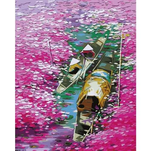 Eternity Love Pictures By Numbers Landscape Paint Canvas Coloring Oil Painting City Handpainted Home Decoration