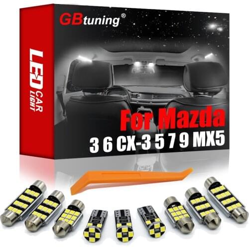 Canbus Error Free LED Interior Dome Map Light Kit For Mazda 3 BK BL BM BN 6 GG GH GJ GL CX3 CX5 CX7 CX9 MX-5 Miata Vehicle Lamp
