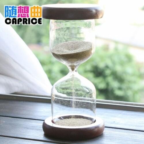 Creative European metal hourglass desktop decoration 2 two minutes brushing children retro wooden gift