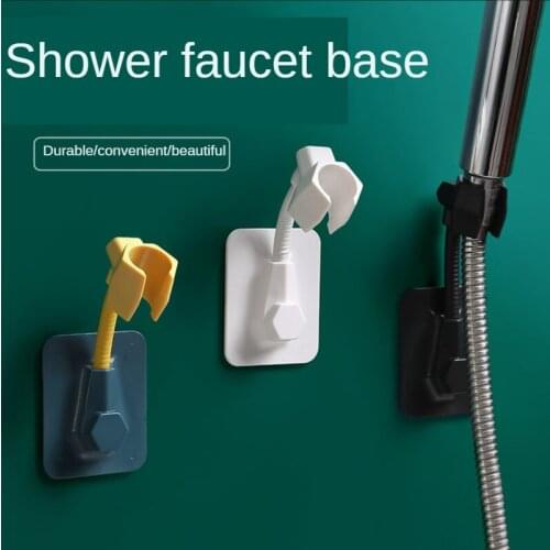 Punch-free Shower Bracket Household Bathroom Shower Accessories Nozzle Fixed Base 360 Degree Storage Shelf