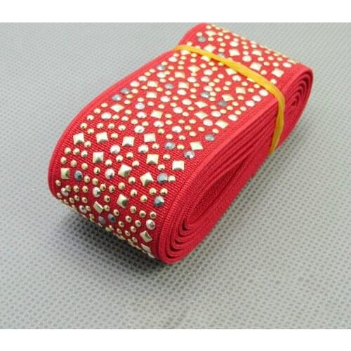 25/40mm Width High Quality Decorative Diamond Fashion Elastic Webbing Band 2 Meters Sewing DIY Clothing Bags Belts Accessories