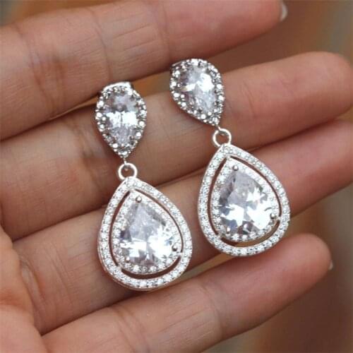 Huitan Hot Sale Drop Earrings for Women Luxury Inlaid CZ Stone Temperament Sweet Female Earrings Love Gifts Statement Jewelry