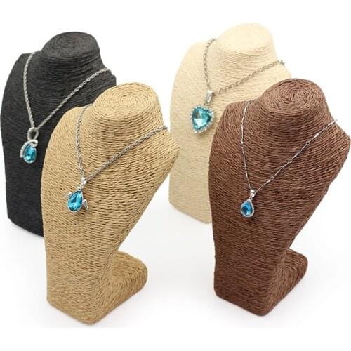 Mini straw L-shaped portrait pendant necklace display props jewelry display stand
