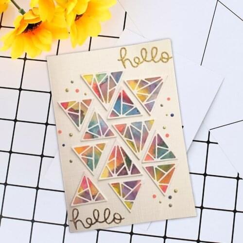 New Arrival Triangle Frame Cutting Dies Stencil DIY Scrapbook Photo Album Embossing Decor Paper Card Craft Template 131.5x34.7mm