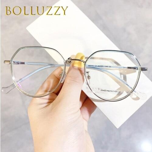 10pcs Blue Light Blocking Glasses Men Women Anti Blue Ray Computer Glasses Clear Round Metal Transparent Fashion Eyelasses New