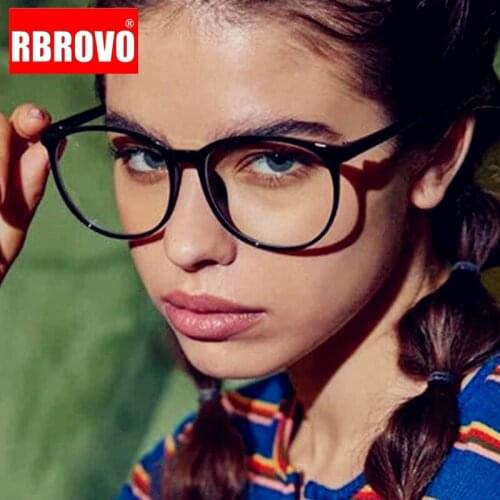 RBROVO Round Oversized Glasses Frame Women 2021 Blue Light Glasses Women/Men Luxury Eyeglasses Frame Women Brand Oculos De Sol