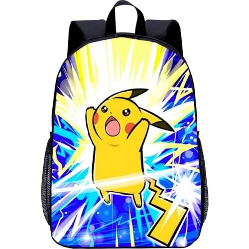 Pokemon Pikachu Backpack Cartoon Anime Character Cute Unisex Large-capacity Backpack Double Shoulder School Bag Students Gift