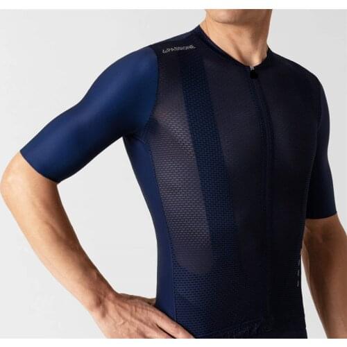 Pro Aero fit cycling jersey Men Lightweight Race tight Short Sleeve Bicycle Shirt Breathable Air Mesh at Before and after panel