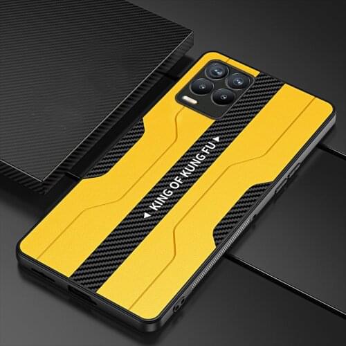 For OPPO Realme 8 Pro Case Luxury Vegan leather Grain protective Back Cover Case For OPPO Realme V5 V11 V13 V15 C21 GT shell