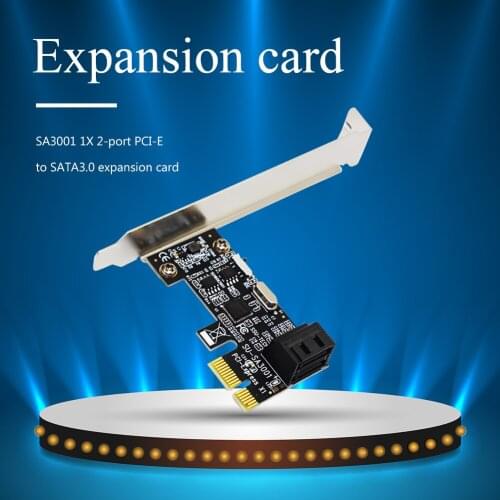 SA3001 2 Port SATA III PCIe Expansion Card SATA 3.0 to PCI-e 1X Controller Card PCI Express Adapter Converter with Bracket New