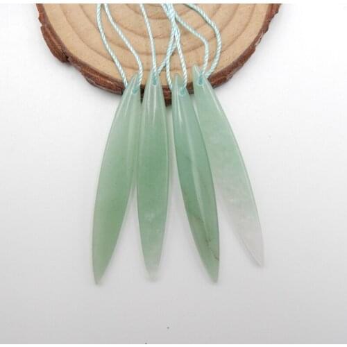 Natural Gemstone Green Aventurine fashion Woman Long Shape Earrings,Popular jewelry 53x8x4mm11.g