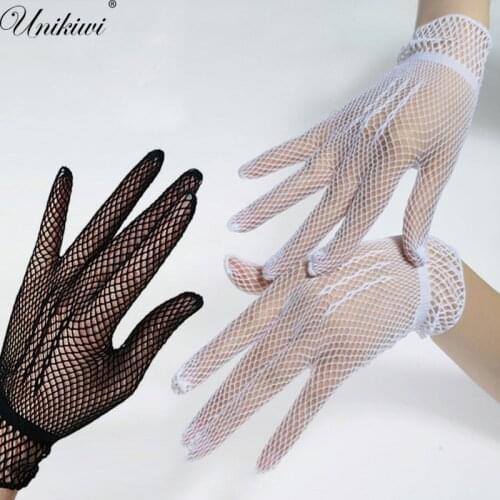 UNIKIWI.Womens Elastic Gauze Fishnet Gloves.Ladies Short Sun Protection Driving Gloves.Wedding Party Cute Accessories