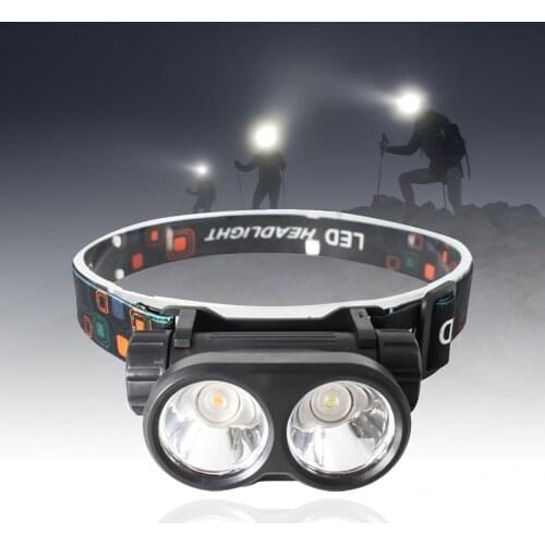 Waterproof Adjustable USB Charging Night Fishing Headlight White Yellow Light Zoomable Waterproof Super Bright Camping Headlight