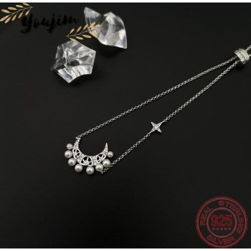 New Zircon Star Moon Pearl Adjustable Bracelet Women Luxury Fashion Monaco Exquisite 925 Silver Jewelry Gift