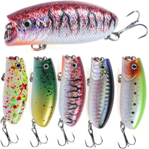 1pcs Striped Crankbaits Popper Fishing Lures Bait 5.5cm/10.4gBionic Bait Dot Painted Artificial Fishing Hard Bait Lure with Hook