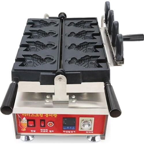 2018 hot sale New ice cream taiyaki open mouth fish 4pcs waffle maker machine with lowest price