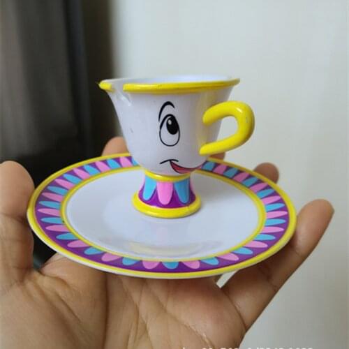 4PCS/lot 10cm Exquisite Disney beauty and beast bulk toy Archie cup plate set