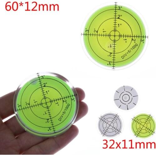 60*12mm 32x11mm Circular Bubble Level Spirit Level Round Bubble Level Measuring Instruments Tool Universal Protractor Tool
