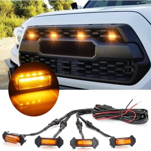 Auto LED Front Grill Lights High Brightness Amber Lamp for Tacoma 2016, 2017, 2018 TRD PRO Car Product Accessories