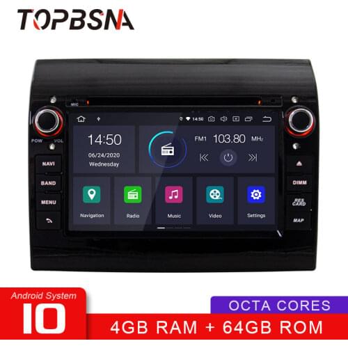 TOPBSNA Android 10 Car Multimedia Player GPS For Fiat Ducato 2008-2015 CITROEN Jumper PEUGEOT Boxer 1 Din Car Radio Stereo Video