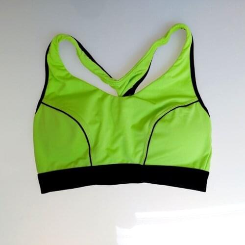 Green Racerback Wireless Sexy Bra for Female Women Shockproof Tank Top Lingerie Running Top Vest Underwear with Inner pad MB001