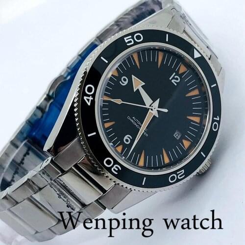 Corgeut 41mm Mens Top Luxury Mechanical Business Watch Sapphire Crystal Black Sterile Dial Luminous Waterproof Automatic Watch