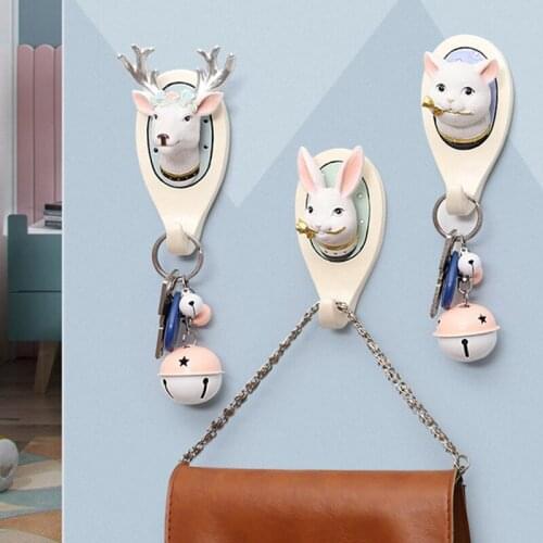 MLGB Resin Decorative Hook Animal Head Hanger Wall Decoration Living Room Coat Clothes Rack Hanger