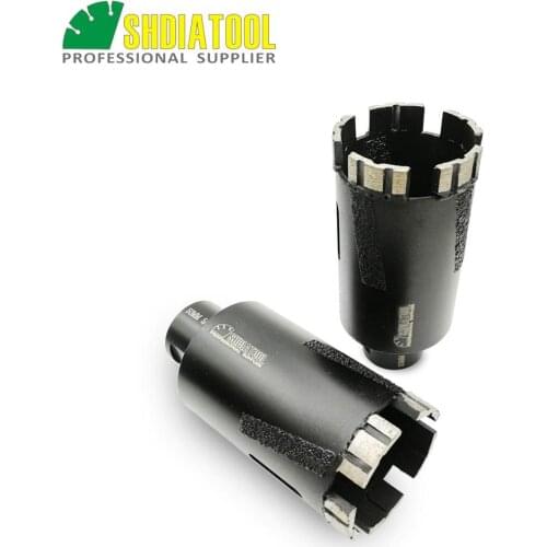 SHDIATOOL 2pcs Laser Welded Diameter 50mm Diamond Dry Drilling Core Bits With Side Protection 5/8-11 Thread