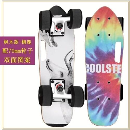 Men Women Mini Penny Board 7-Tier Maple Deck Cruiser Skateboard Complete Assemble Portable Street Fashion Banana Fish Boards