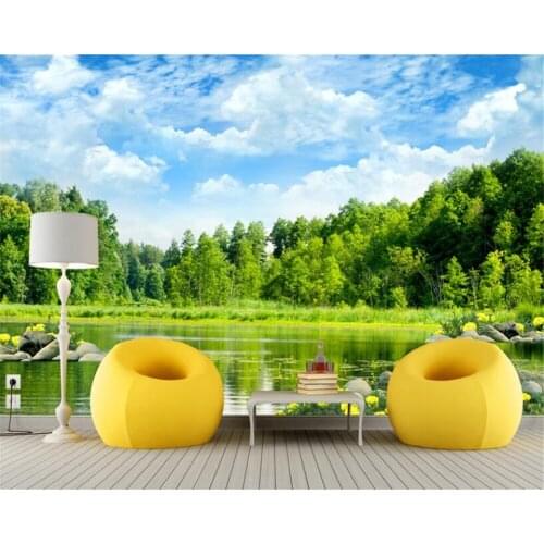 Custom family background decorative painting Lake landscape photo wallpaper Living room wall wallpaper for walls 3 d beibehang