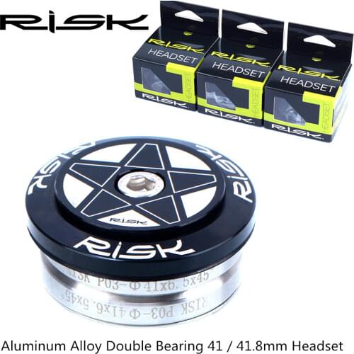 RISK Headset 41/41.8mm Double Bearing Headset Integrated 1 1/2 Tapered straight fork Mountain Road Bike Hidden Headset Group MTB