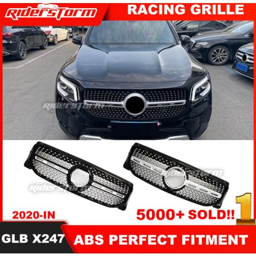 GT front grille for mercedez GLB Class X247 2019-2020 GLB200 gt r style front bumper grill ABS car styling