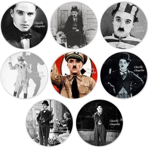 Art Ornaments 8 Pcs Charlie Chaplin Sliver Plated Metal Coin Home Decor Collection Business Challenge Coin Art Craft