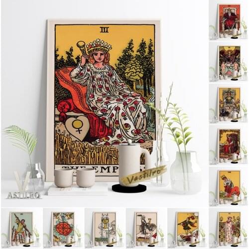 Tarot Collection Exhibition Vintage Art Prints Poster Occult Enthusiast Wall Art Decor Divination Cards Retro Canvas Painting