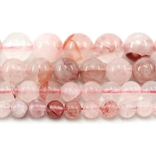 Natural Red Crystal Quartz Round Loose Beads Strand 4/6/8/10/12MM For Jewelry DIY Making Necklace Bracelet