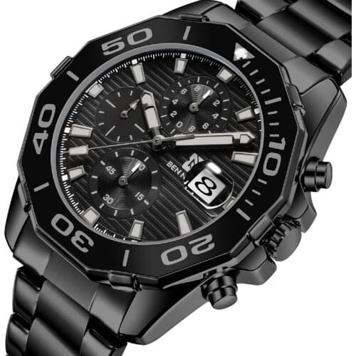 Ben Nevis quartz watch three eye six pin multi function magnifying lens calendar watch