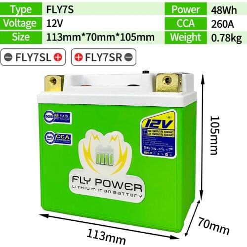 12V FLY7S LiFePO4 Motorcycle Lithium ion Battery 12V 48Wh CCA 260A Lithium iron Phosphate Scooter Batteries YTZ7S YTZ7S-BS CTZ7S