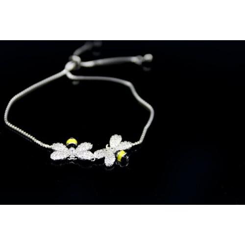 MADALENA SARARA AAA Zircon Inlaid Bangle Girls Bracelet Zircon Bee Style Cute For Gift Copper Bracelet