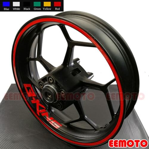 Motorcycle 17 Inch Stripes 8X Iner Rims Decals Wheels Reflective Stickers Waterproof Motor Bike For SUZUKI B-KING BKING