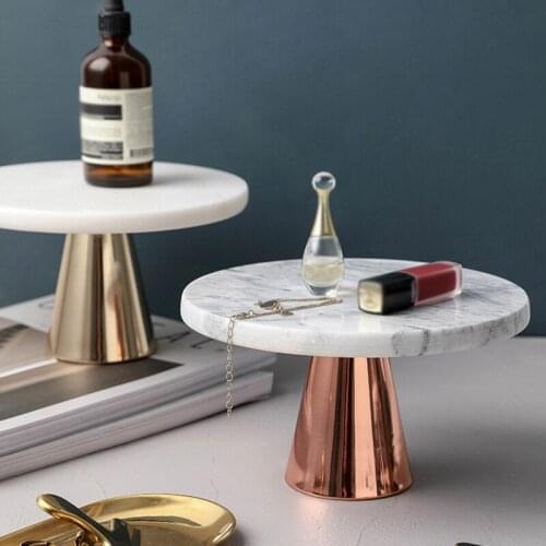 European Style Marble Cake Dessert Display Tray Decoration Simple Home Fruit Snack Bread Tray Makeup Tool Jewelry Display Stand