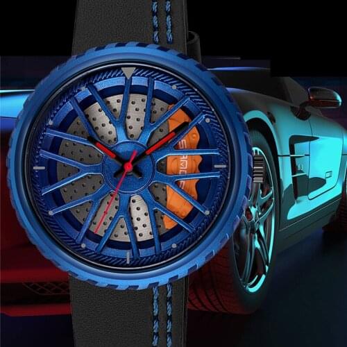 Voiture Wheel Rim Hub Watches Mens Sports Car Rim Hub Reloj Men Watch Stainless Steel Waterproof Creative Male Relogio Masculino