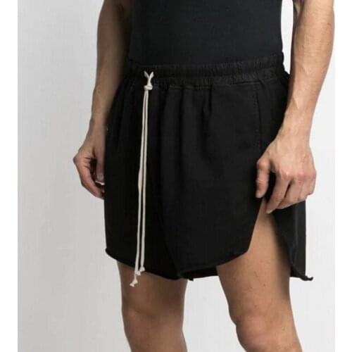 2021 Mens New Retro Fashion Sports Fitness Slit Shorts Men Korean Version Loose Zip Bag Quick-Dry Five-Cent Pants