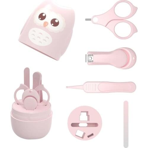 Manicure Kit And Pedicure Kit With Cute Owl Shape Case Kids Nail Clipper Scissor Tweezer Nail File Set For Newborn