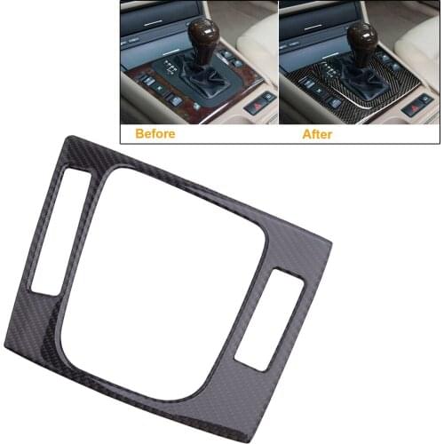 Carbon Fiber Car Inner Gear Shift Box Panel Cover Trim Sticker Fit For BMW 3 Series E46 1998 1999 2000 2001 2002 2003 2004 2005