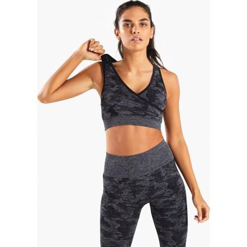 New Camo Running Sportswear Suit Women Yoga Clothing Sport Bra Leggings Sets Seamless High Waist Tight Pants Gym Fitness Leggins