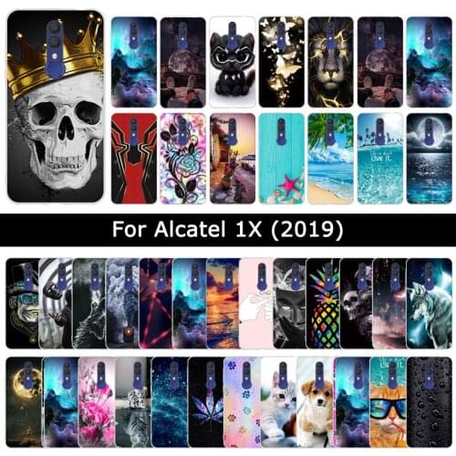 New TPU Case For Alcatel 1X 1 X 2019 Soft Silicone Cover For AlcatelX Printing Protective Cartoon Animal Phone Shell Cases Coque